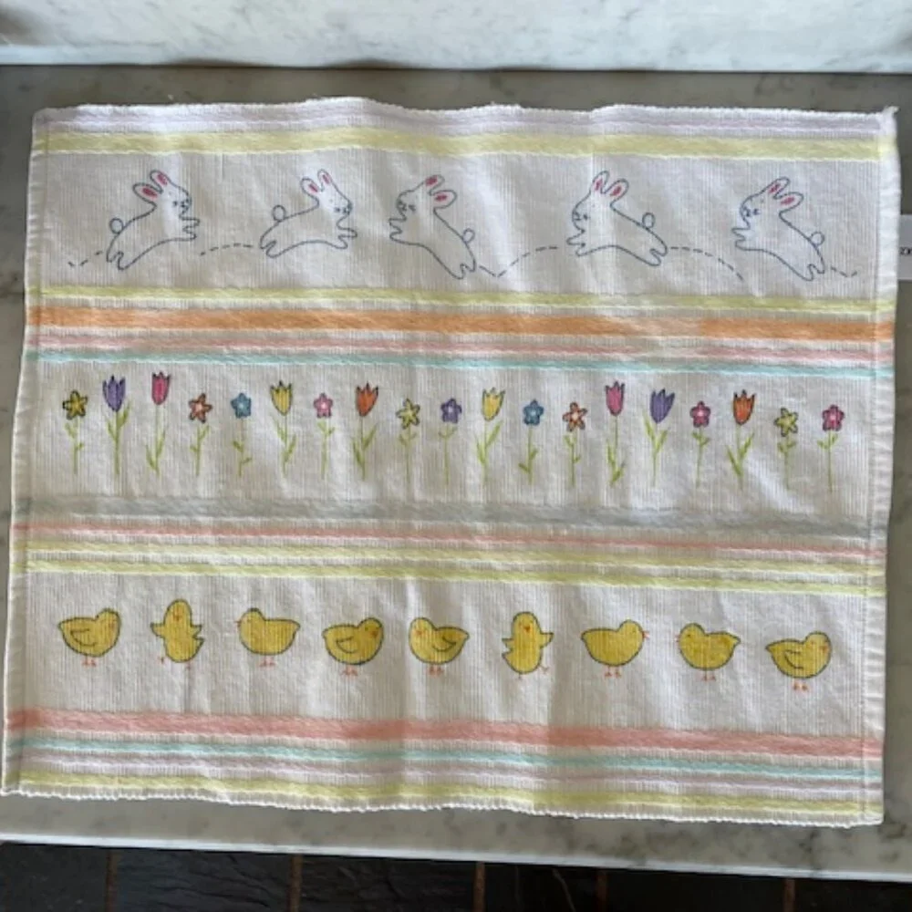 blossoms&blooms Placemats (4) Bunny, Chick, Floral Stripe Pattern from K…